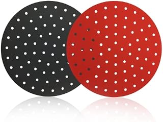 Priceless Homeware Silicone Air Fryer Liners - Non-Stick, Reusable Mat & Easy Clean Accessories Basket Mats Pack of 2 Round 8''