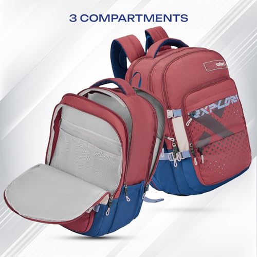 Image of Safari 43L Expandable Laptop Bag with Armor Base, Raincover, 3 Compartments, Compression Straps, Large Size Travel Bag, Ideal For 3-4 Days Staycations, Hiking, Office Bag