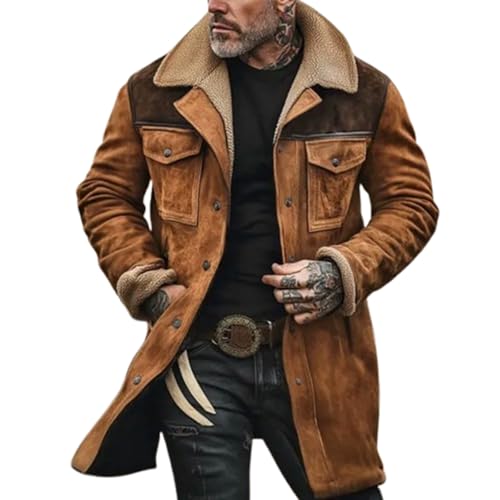 Veste vintage en faux daim pour homme manteau cow-boy western fgrid