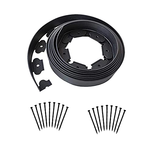 Landscape Edging Border 20ft Garden Edging Kit Plastic Edging for Landscaping with 20 Stakes 1 Connectors for Garden