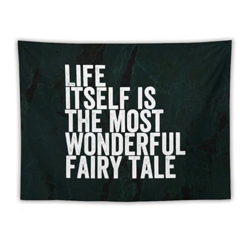 Tapiz de tela para pared Yelolyio de 152 x 203 cm con diseño de frase motivacional