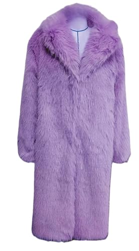 Fluffy Thicken Faux Fur Long Overcoa,Warm Winter Spring Warm Outwear Parka Coat