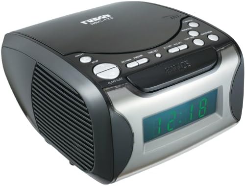 NAXA Electronics NRC-175 Digital Alarm Clock Tuning AM/FM Radio and CD Player - Black Lacquer