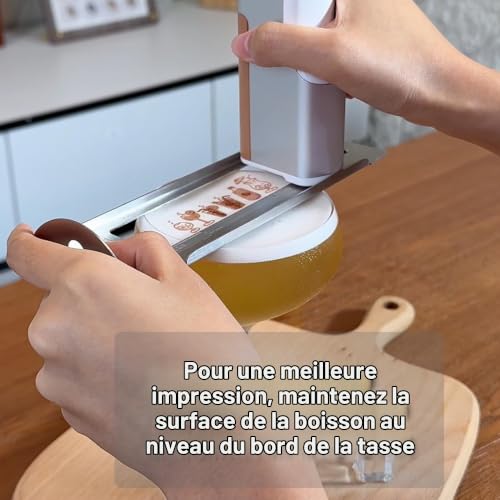 EVEBOT Mini imprimante à café portable pour café, latte, macaron, biscuit, bricolage, Bluetooth, 4.2, couleur noire – vue 3