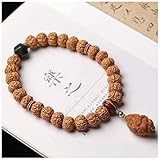 Meditación de Perlas, Cuentas de oración Rudraksha Bodhi, Cuentas Rosario Buda Hechas a Mano 12Mm, meditación Mala for Sujetar a, Colgante Coche auspicioso