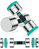【Unique & Firm Design Dumbbells】-Dumbbell has a unique threads connect design. There are threads and nuts on the dumbbells, avoiding the problem of vibration of traditional dumbbells due to loose nuts. The handle is made of a safe, non-slip, non-injury foam material, which reduces hand pain caused by heavy objects and allows you to complete the training persistently.