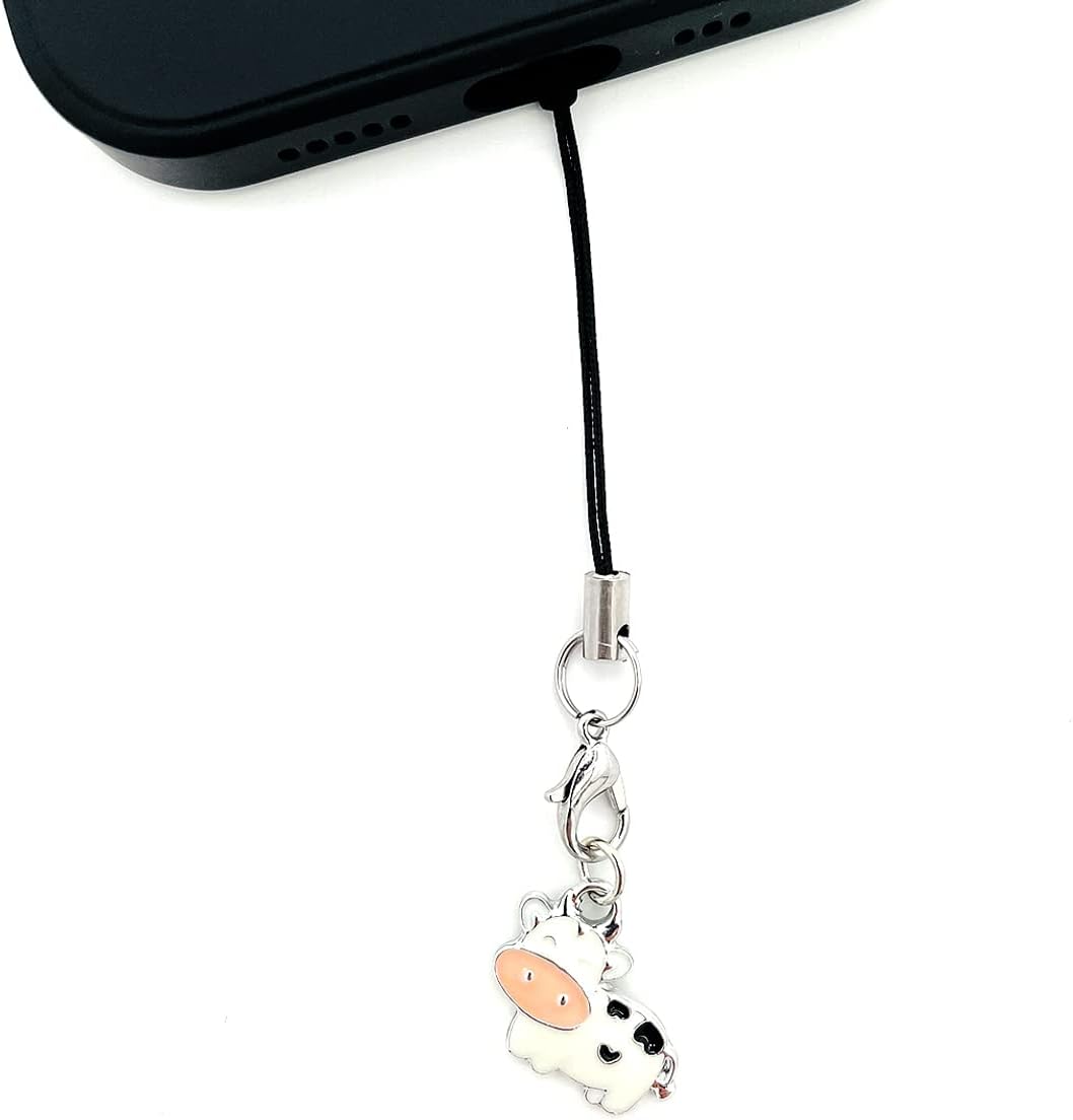 Cute Phone Charm Kawaii Cow Cell Phone Charms Adorable Aesthetic Keychain Purse Handbag Pendant
