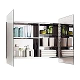 ★ 【Exquisite Detail Design】 Unser Spiegelschrank nimmt 304 Edelstahl Scharnier, das ruhig ist, rutschfest und leicht zu kontrollieren.Und es ist nicht so leicht beschädigt.