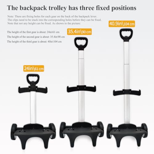 Backpack Trolley, Wheeled Cart with Noiseless Large Wheels Aluminium Alloy Folding Hand Truck with Luggage Strap for Backpacks Luggage cart,Rolling Backpack Dolly by HapBoby - Image 4