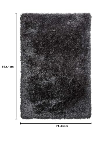 Image of Shaggy Carpet for Living Room 3 X 5 FEET Fluffy Plush Area Rug, Thick Fur Floor Carpet Modern Cozy Rug for Home Decor, Kids Room Bedside Hall, Durable Comfortable Shaggy Rug (Grey,)