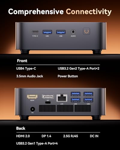 CTONE M2 MINI PC, Core i9 13900HK (14K/20T, bis zu 5.4GHz), 32GB RAM+1TB PCIe 4.0 SSD Micro Desktop Computer mit Iris Xe 96EU| WiFi 6E| BT 5.2|2.5GbE LAN Support Tripe Display|8K für Office/Home