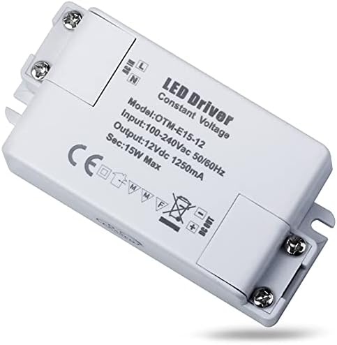 REYLAX® 1 szt. przetwornik 12 V 15 W 1250 mA, transformator przełączający AC do DC, zasilacz stałego napięcia, zasilacz niskiego napięcia do zastosowań LED