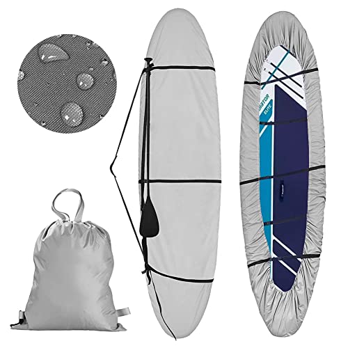 420D Kajak Abdeckung, Wasserdicht UV-beständig Kajak Persenning mit Bandagen und Schultergurten, Boot Abdeckplane Staubschutz für Fischerboot/Kanu/Paddelbrett/Canoeing (4.1~4.5m/13.4ft~14.7ft)