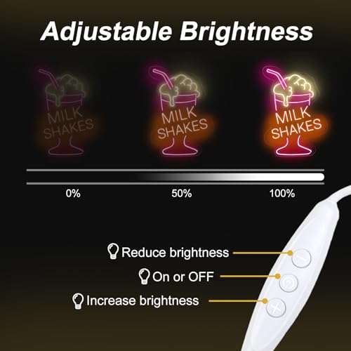 Image of Milk Shake Neon Sign Milkshake Sign Custom For Coffee Shop Bar Decor Drink Sign Boba LED Neon Light For Restaurant Coffee Light Up Signs for Dessert Shop Bar Decor