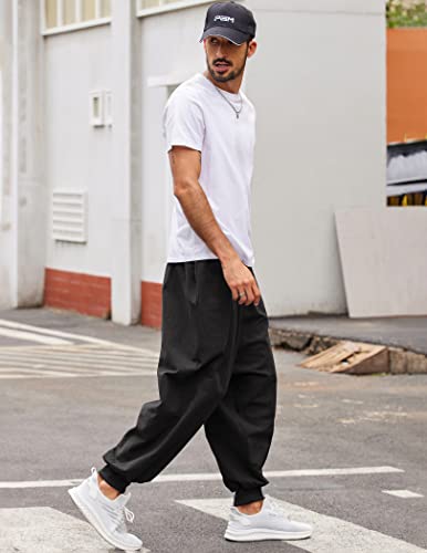 COOFANDY Men Hippie Harem Pants Baggy Linen Cotton Boho Yoga Pants Summer Beach Pants Casual Drop Crotch Trouser3
