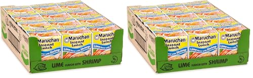Image of Maruchan Instant Lunch Ramen Noodles, Lime Flavor with Shrimp - Japanese-Style Instant Noodle Soup, Easy Meal Ready in 3 Minutes - 2.25 Oz. (Pack of 24)