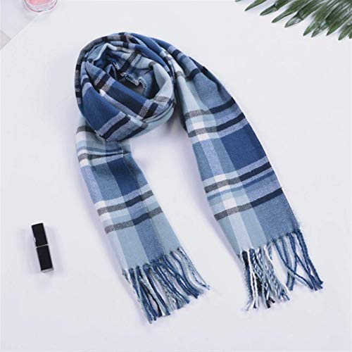 WANGLXST Écharpe à Carreaux d'hiver à La Mode, écharpes Et Enveloppes Coupe-Vent en Coton Chaud Châles écharpe Gland Femmes, Affaires Décontractées Douces, 12