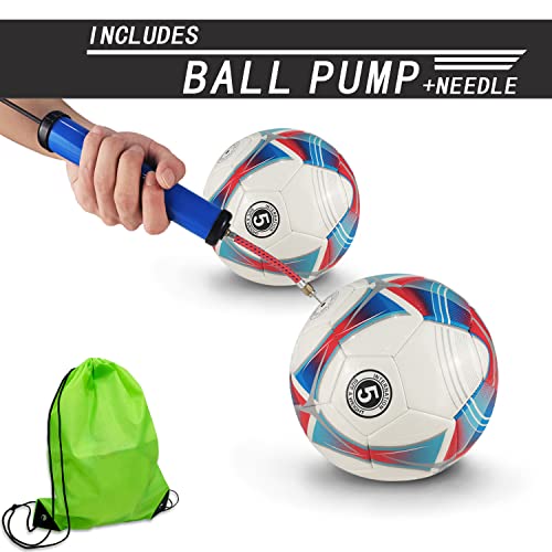 Uubemm Sports Soccer Balls Set With Pump And Gift Carry Bag For Beginners,Children,Youth Teen,Adults,Size 5,4,Or 3,Training Practice Ball For Indoor Outdoor Game,Deflated (5, Style B, Pack Of 2) #TOP1