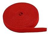 Fastening Tape 0.75-inch Hook & Loop Fastening Tape 5 yard/roll - Red (2 Pack)