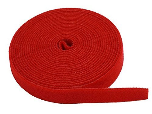 Fastening Tape 0.75-inch Hook & Loop Fastening Tape 5 yard/roll - Red (2 Pack)