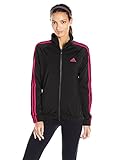 adidas Women's Athletics Designed-2-Move Track Jacket, Black/Energy Pink, Large