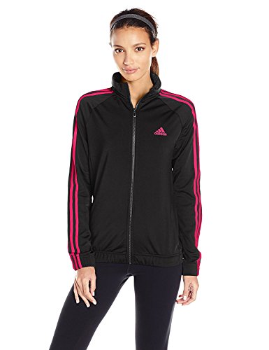 adidas Women's Designed-2-Move Track Jacket, Black/Energy Pink, Large
