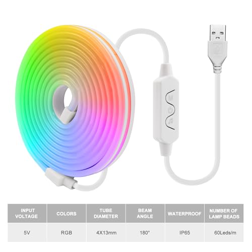 Tira de LED RGB 5V 3535 KISUFU, 1 Metro miniatura 6