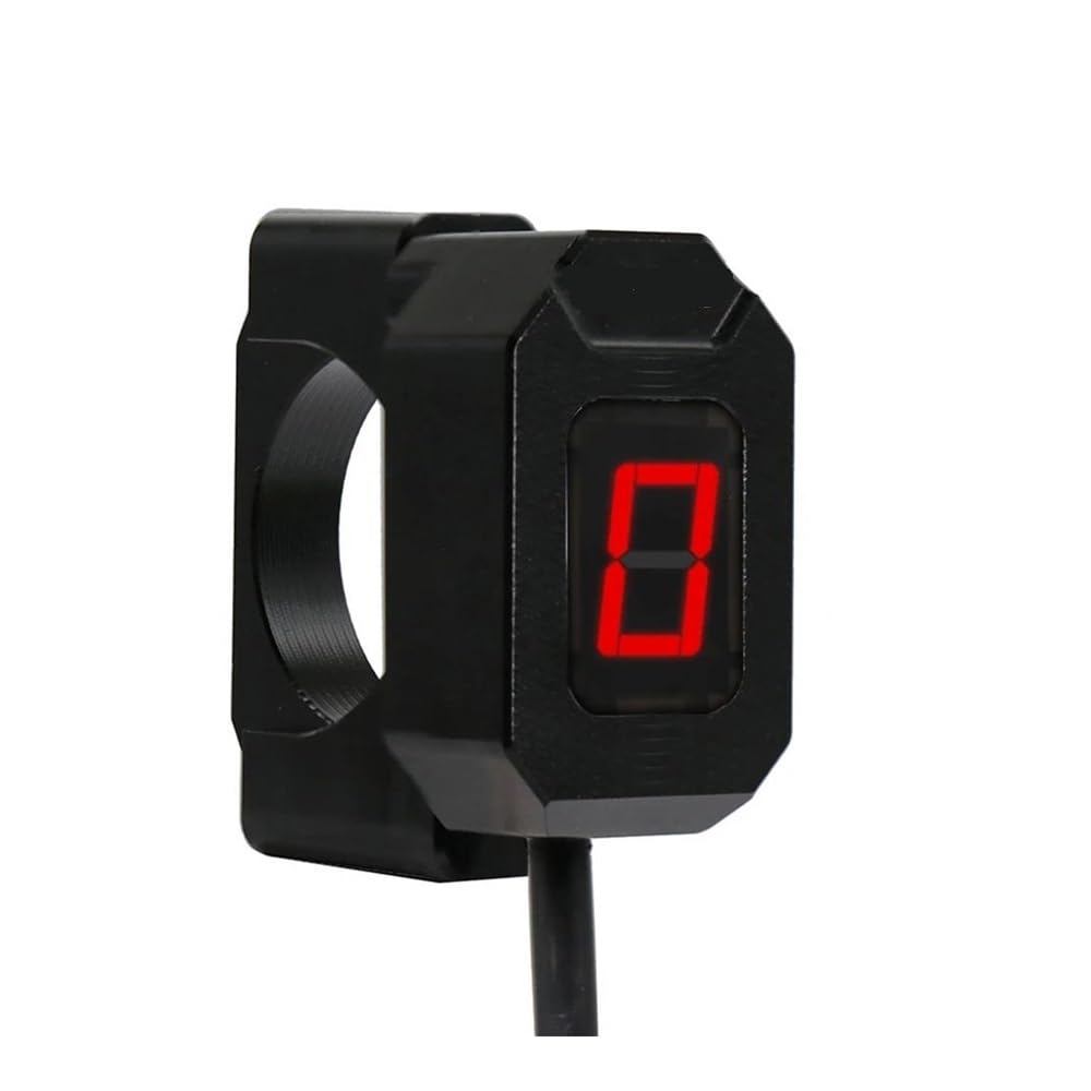 Indicador Engranaje Digital Indicador De Marcha Digital para Motocicleta De 6 Velocidades Pantalla LED Soporte para Indicador De Marcha De Palanca De Cambios(Red Set)