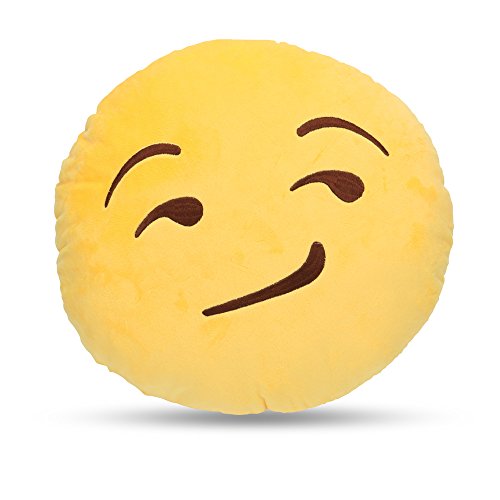 LynnWang Design Emoji Round Cushion Pillow for Home Decor Kids Room, Decorative Plush Pillow for Car Sofa Pets Cushions