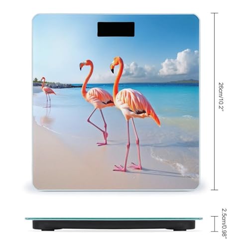 Báscula digital de baño Rosa Flamingo en playa 400lb miniatura 2