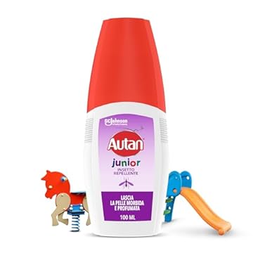 Autan Junior Vapo Spray Antizanzare, Repellente Zanzare, Dermatologicamente Testato, Protezione fino a 4 ore per bambini dai 2 anni, 1 Confezione da 100ml