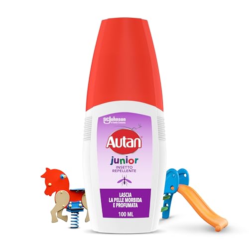 Autan Junior Vapo Spray Antizanzare, Repellente Zanzare, Dermatologicamente Testato, Protezione fino a 4 ore per bambini dai 2 anni, 1 Confezione da 100ml