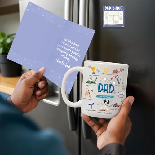 Image of Party Propz Father's Day Gift Hamper for Dad - 3 Pcs Set with Greeting Card, Fridge Magnet, and Coffee Mug - Thoughtful Father's Day Gift Box for Dad, Grandpa, Father-in- Law