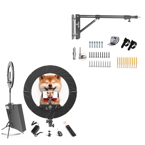 Image of 18 INCH Ring Light Kit Wall Mount Triangle Boom Arm,Unlike Most Similar Products on The Market, JJ JINAJIN Provides More Types of Press-fit Accessories