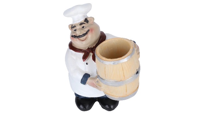 Estatua de chef de resina para decoración de mesa miniatura 7