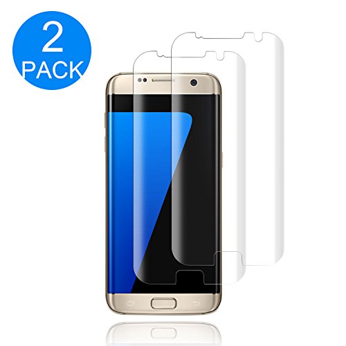 [2-Pack] Galaxy S7 Edge Tempered Glass Screen Protector,[9H Hardness] [Anti-Fingerprint] [Bubble-Free] HD Screen Protector Compatible with Samsung Galaxy S7 Edge