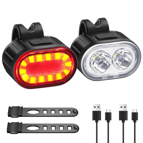 Blendura Luces Bicicleta Delantera y Trasera, IPX4 Luz Bicicleta USB Recargable Luces para Bicicletas LED Adecuada para de Carretera Montaña