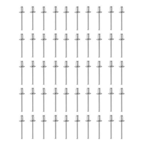 50 Remaches Pop De Cabeza Redonda Plana De 2,4 Mm/3,2 Mm/4 Mm/4,8 Mm, Remaches Ciegos Huecos, Ligeros Y Resistentes For Accesorios De Bricolaje(2.4mm)