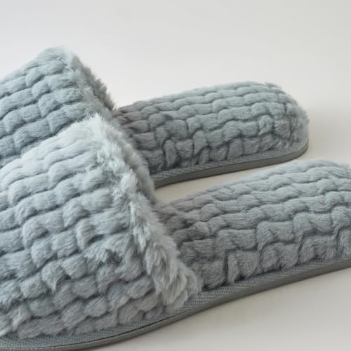 Roxoni Women Soft Comfy Patterned Fluffy Plush Slip On House Slipper4