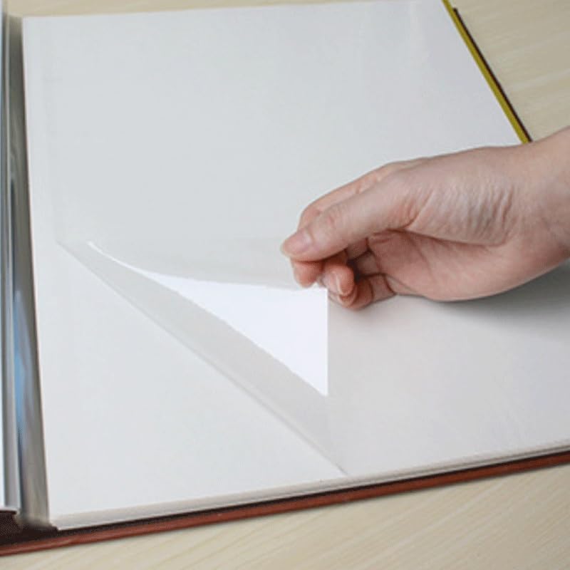 Leather Album Souvenir Book Brown Self Adhesive Film Coated