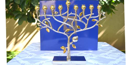 menorah-hanukkah-hanukkiah-tree-of-life-Pomegranate-tree-by-yair-emanuel-judaica-gift menorah hanukkah hanukkiah tree of life Pomegranate tree by yair emanuel judaica gift