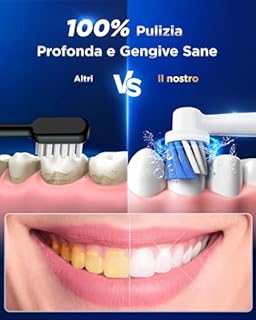 Spazzolino Elettrico Rotante per Denti Sensibili - Spazzolino Denti Rotante Adulti 3 Intensità, 5 Modalità, 8 Testine, Impermeabile IPX7, Spazzolino Elettrico Da Viaggio Ricaricabile, Verde Chiaro