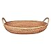 basket Cesta de Frutas binaural Cesta de Mimbre Hecha a Mano Resistente al Desgaste Cesta de Huevos 42 * 32 * 13 cm Cesta de Picnic Redonda al Aire Libre Cesta de Almacenamiento Cesta de Pan