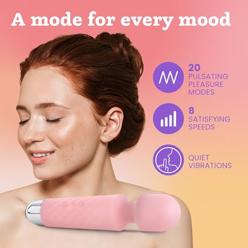 Image of Oliver James Wand Vibrator Sex Toy - 20 Patterns 8 Speeds Long Battery Life | Discreet Adult Toy Vibrating Dildo 6 Hour Battery Life Waterproof USB Rechargeable G Spot Vibrator for Deep Intense Pleasure