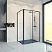 Produktbild Schulte Sunny Duschschiebetür mit Seitenwand, 120 x 80 x 195 cm, mit schwarzen Profilen, 5mm transparentes Sicherheitsglas