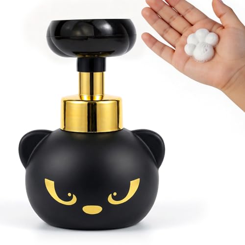 Cat Paw Soap Dispenser Black Kitty Foaming Pump Bottle Refillable Eco-Friendly Resin Hand Soap Dispenser for Home Salon and Bathroom - BPA Free