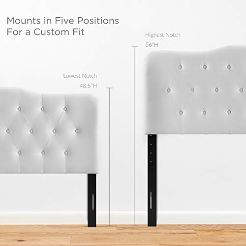 Modway Annabel Tufted Button Faux Leather Upholstered King Headboard in White
