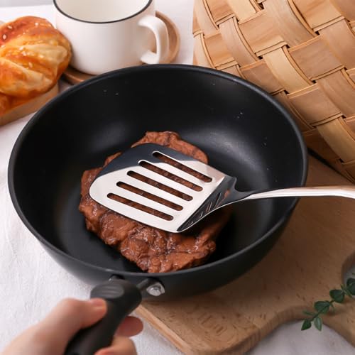 HANSGO Stainless Steel Slotted Turner, Slotted Spatula 15 Inches Cooking Utensils for Kitchen Flipping Grilling Fish Eggs