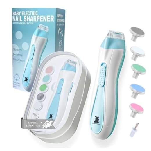 Hello Hippo - Lima de Uñas Eléctrica para Bebé Recién Nacido | Seguridad y Precisión con Luz LED | 4 Velocidades & 6 Cabezas | Kit de Higiene para Bebés Práctico