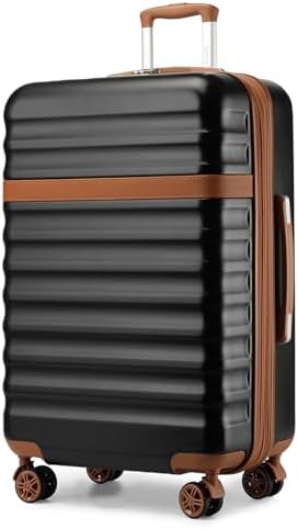 Kono Expandable 28 Inch Large Checked Luggage: ABS+PC Hardside Tr...